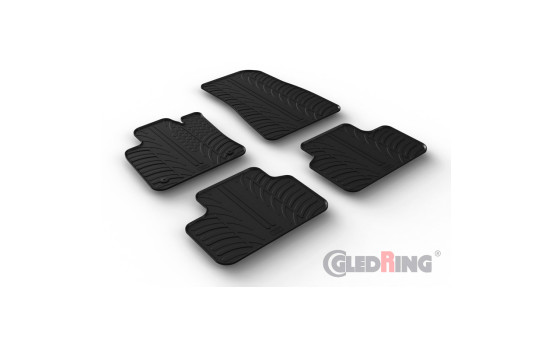 Tapis en caoutchouc adaptés pour Volvo C40 Recharge 2021- (T-Design 4 pièces + clips de montage), Image 2