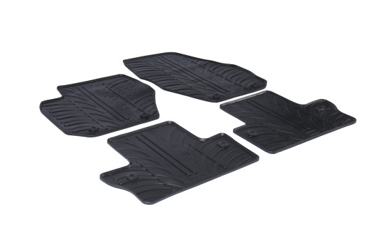 Tapis en caoutchouc adaptés pour Volvo S60/V60 2010- (T-Design 4 pièces + clips de montage)