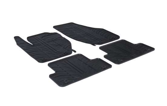 Tapis en caoutchouc adaptés pour Volvo V40 2012- (T-Design 4 pièces + clips de montage)