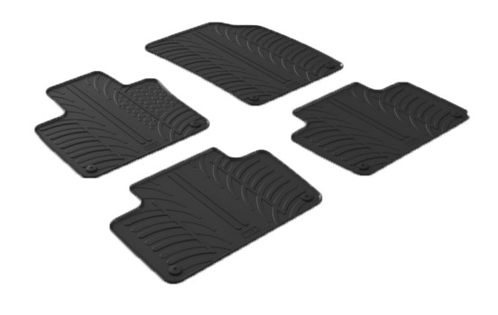 Tapis en caoutchouc adaptés pour Volvo XC90 3/2015- (T-Design 4 pièces + clips de montage)