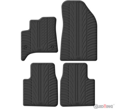 Tapis en caoutchouc Gledring adaptés à Opel Frontera MHEV 2024- (profil en T 4 pièces + clips de montage)