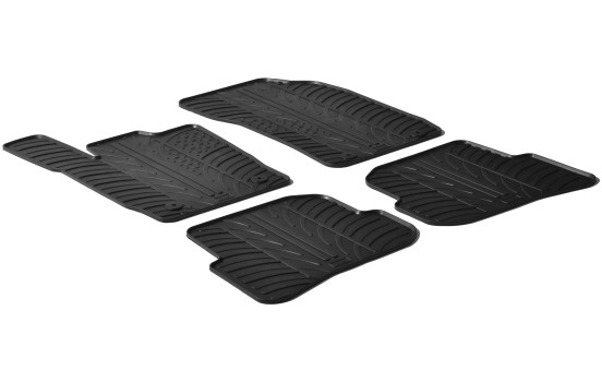 Tapis en caoutchouc pour Audi A1 2010- (4 pièces + clips de fixation)