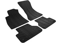 Tapis en caoutchouc pour Audi A5 Sportback 12/2016- (T-Design 4 pièces + clips de montage)