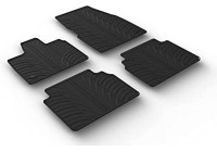 Tapis en caoutchouc pour BMW i3 (I01) 2013- (T-Design 4 pièces + clips de montage)