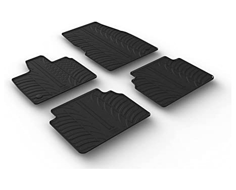 Tapis en caoutchouc pour BMW i3 (I01) 2013- (T-Design 4 pièces + clips de montage)