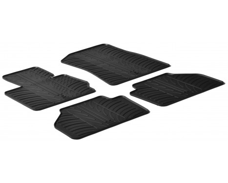 Tapis en caoutchouc pour BMW X3 2010- (T-Design 4 pièces + clips de montage)