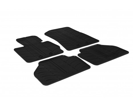 Tapis en caoutchouc pour BMW X4 F26 2014- (T-Design 4 pièces + clips de montage)