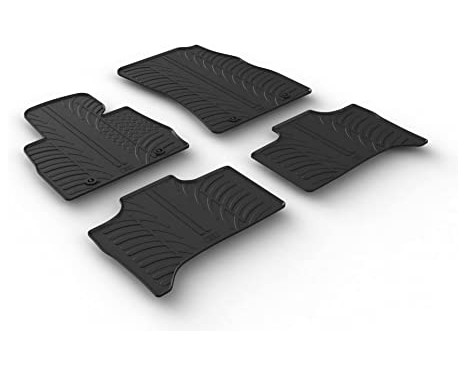 Tapis en caoutchouc pour BMW X5 E53 1999-2006 (T-Design 4 pièces + clips de montage)