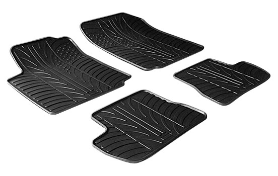 Tapis en caoutchouc pour Citroen C2 à partir de 2003 (T-Design 4 pièces)