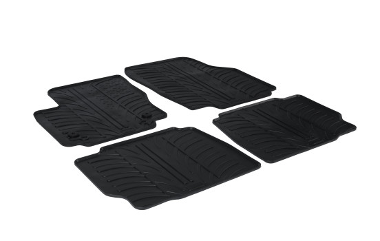 Tapis en caoutchouc pour Ford Mondeo 5 portes 2011-2014 (T-Design 4 pièces + clips de fixation)