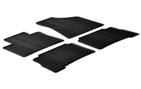 Tapis en caoutchouc pour Kia Sorento 2009-2015 (T-Design 4 pièces + clips de montage)