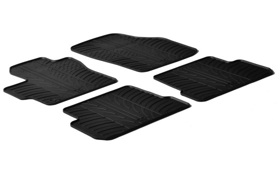 Tapis en caoutchouc pour Mazda 3 2004-2009 (T-Design 4 pièces + clips de montage)