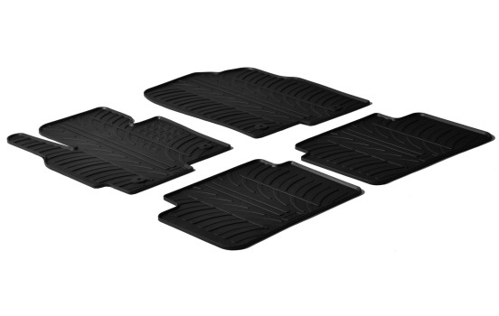 Tapis en caoutchouc pour Mazda CX-5 essence 2012- (T-Design 4 pièces + clips de montage)