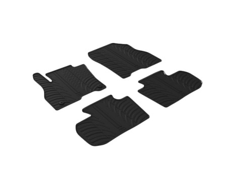 Tapis en caoutchouc pour Nissan Leaf II (ZE1) 2018- (T-Design 4 pièces + clips de montage)
