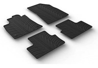 Tapis en caoutchouc pour Renault Clio V HB 9/2019- (T design 4 pièces + clips de fixation)