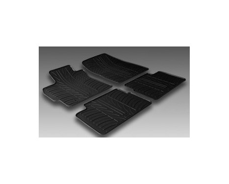 Tapis en caoutchouc pour Toyota Yaris 2006-2011 (T-Design 4 pièces + clips de montage), Image 2