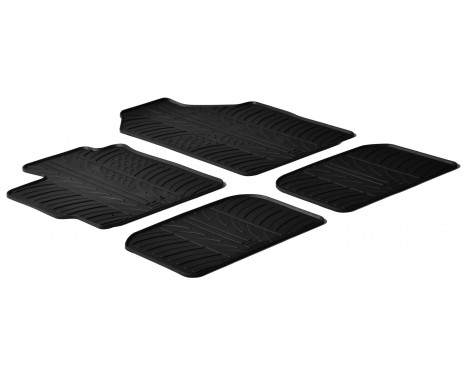 Tapis en caoutchouc pour Toyota Yaris 2006-2011 (T-Design 4 pièces + clips de montage)