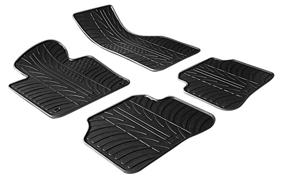 Tapis en caoutchouc pour Volkswagen Passat 3C 2005-2011 (T-Design 4 pièces + clips de montage)