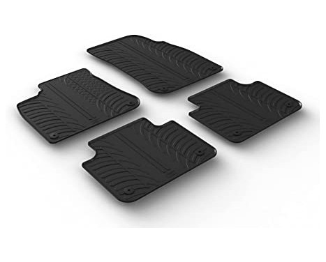 Tapis en caoutchouc pour Volkswagen Touareg 5/2018- (T-Design 4 pièces + clips de montage)