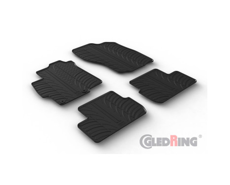 Tapis en caoutchouc sur mesure pour Mitsubishi Lancer VIII Sedan 2008-2017 (profilé en T 4 pièces + clips de montage)
