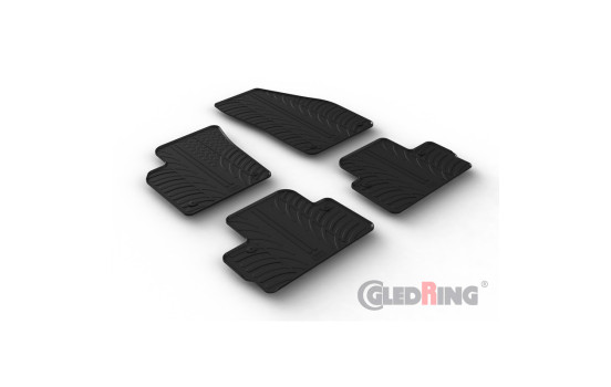Tapis en caoutchouc sur mesure pour Volvo C30 2006-2013 (profilé en T 4 pièces + clips de montage), Image 2