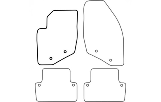 Tapis voiture Gauche Avant Volvo V70 / XC70 2001-2007 1 pièce, Image 3