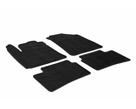 Tapis en caoutchouc adaptés pour Hyundai i10 2014- (T-Design 4 pièces + clips de montage)