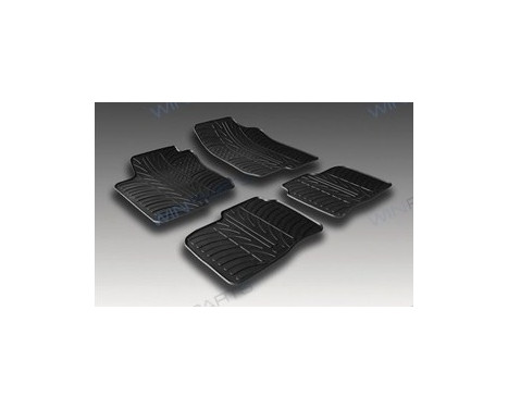 Tapis en caoutchouc adaptés pour Hyundai i30 / Kia Cee'd 2012-2015 (T-Design 4 pièces + clips de montage), Image 2