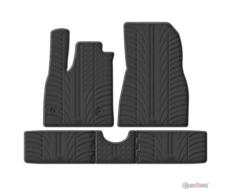 Tapis de sol coulissants en caoutchouc adaptés à Renault Twingo EV 2026- (profil en T, lot de 5)