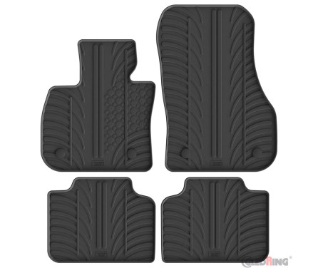 Tapis de sol coulissants en caoutchouc adaptés aux BMW X2 (U10) 2023- sauf iX2 (profil en T 4 pièces + clips de fixati