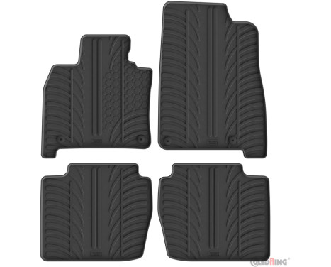 Tapis de sol en caoutchouc à anneaux coulissants adaptés au Mazda CX-5 III 2025- (profil en T, 4 pièces)