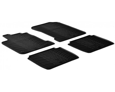 Tapis en caoutchouc adaptés à la transmission automatique Renault Latitude (T-Design 4 pièces)