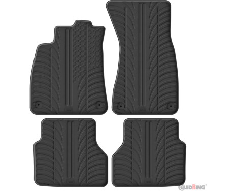 Tapis en caoutchouc Gledring adaptés à l'Audi A6 (C9) Berline/Avant (TFSi/MHEV) 2025- (profil en T, 4 pièces + m