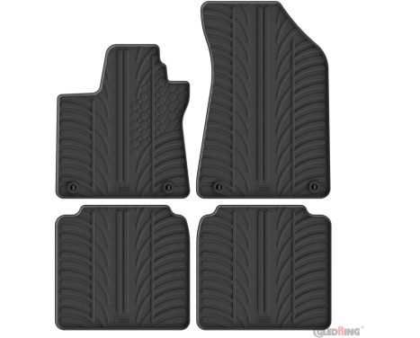 Tapis en caoutchouc Gledring adaptés à MG HS II (Essence) 2024- (profil en T 4 pièces + clips de montage)