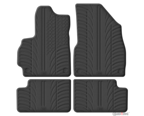 Tapis en caoutchouc Gledring adaptés à Omoda (C)5 2022- (essence) (profil en T, 4 pièces + clips de fixation)