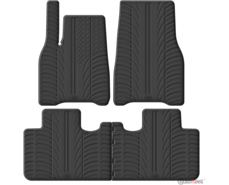 Tapis en caoutchouc Gledring adaptés à Tesla Model Y FL 'Juniper' 2025- (profil en T, 4 pièces)