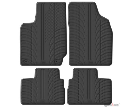 Tapis en caoutchouc Gledring adaptés au Leapmotor T03 2024- (profil en T, 4 pièces + clips de fixation)