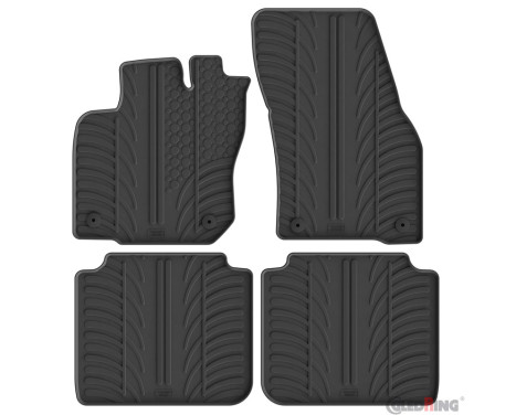 Tapis en caoutchouc Gledring pour Volkswagen Tayron (R41) 2024- (profilé en T 4 pièces + clips de montage)