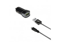 Celly Autolader 2.4A & Micro-USB kabel zwart