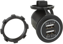 Dual USB auto lader 12V/24V 4.2A / Wit (Bulk)