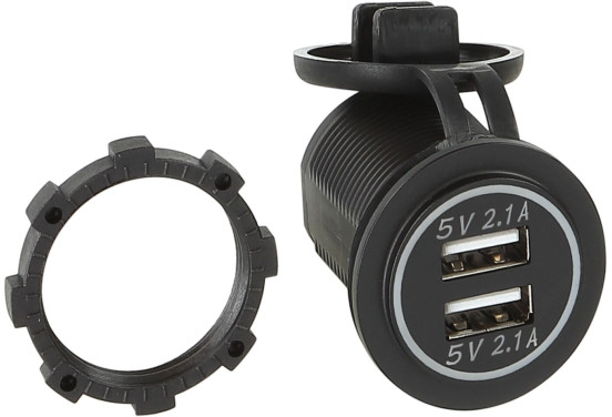 Dual USB auto lader 12V/24V 4.2A / Wit (Bulk)
