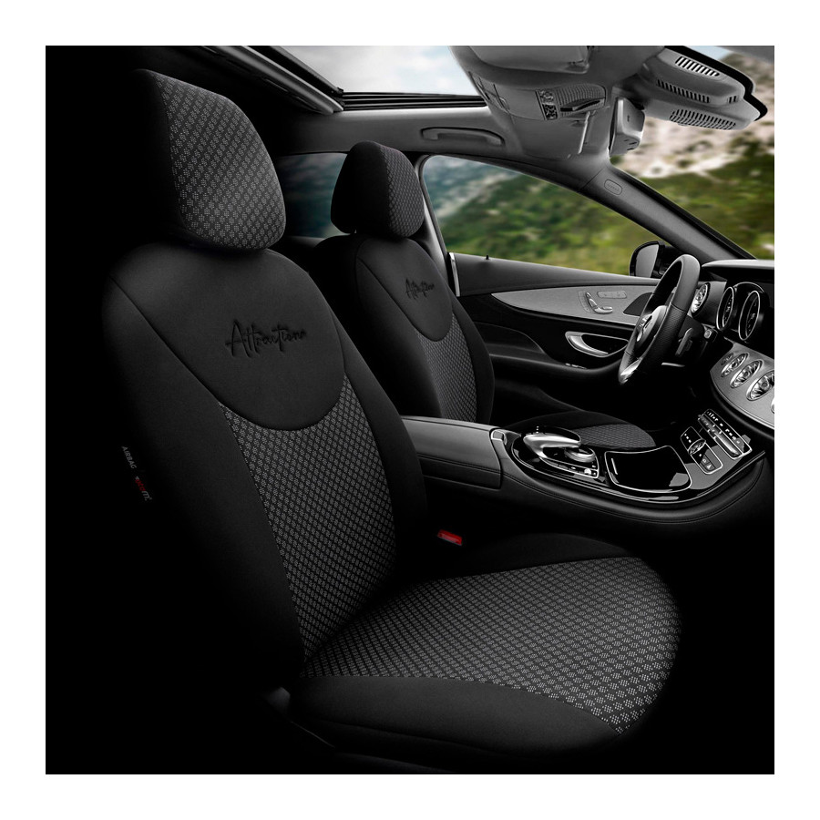 Universele Velours/Stoffen Stoelhoezenset 'Comfortline' Zwart - 11-delig - geschikt voor Side-Airbags | OT CMF209 | otoM | Nederlands