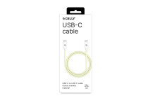 Celly USB-C > USB-C Katoen Gevlochten Kabel 1,5 meter Geel