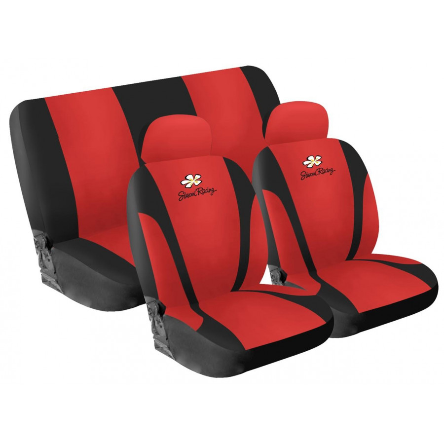 Simoni Racing Stoelhoezenset Daisy - Rood - 8-delig | Winpartscaribbean.com  - Autostoelhoezen