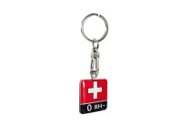 RVS sleutelhanger - 'Blood Type' 0 RH-