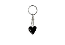 RVS sleutelhanger - 'Heart' Zwart