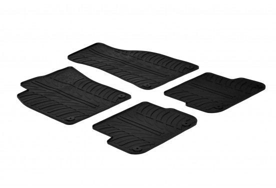 Rubbermatten passend voor Audi A6 4F 2006-2010 (T-Design 4-delig + montageclips)