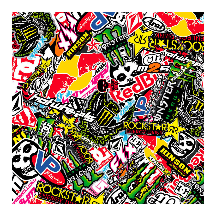 Stickerbomb Folie - Graffiti design 2 - Rol 60x200cm - zelfklevend