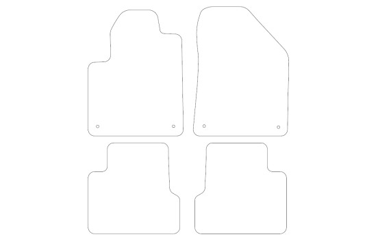 Bilmattor i velour lämpliga för Jeep Cherokee 2014- 4-delade, bild 2