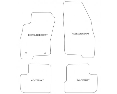 Bilmattor i velour passar Fiat Punto 2005-2007, 3 delar, bild 2